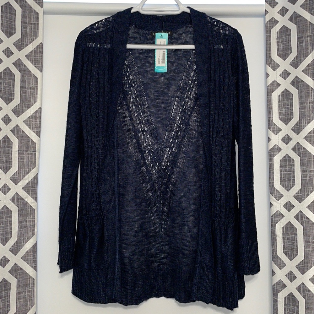 Never Worn Navy Pointelle Cardigan